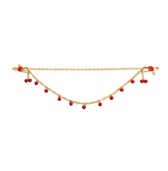 MizzZee - Bell Pendant Gemstone Long Chain Nipple Clamps MizzZee - Bell Pendant Gemstone Long Chain Nipple Clamps